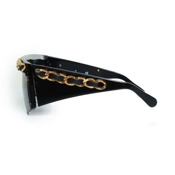 Chanel, vintage black chain sunglasses - Picture 5 of 8